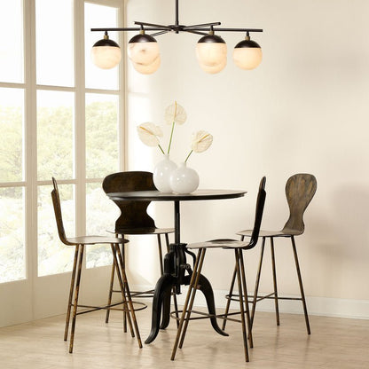Maelis Alabaster 6 Light Chandelier for Bedroom, Living Room - Zelno