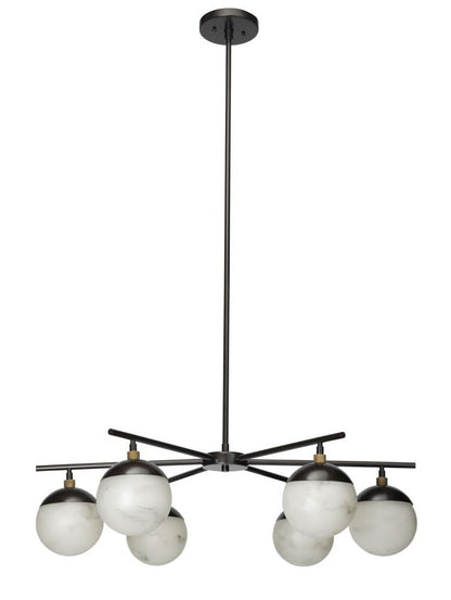 Maelis Alabaster 6 Light Chandelier for Bedroom, Living Room - Zelno