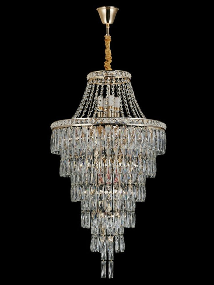 Magnificent Extra Large Foyer Hall Chandelier Tiered Crystal Ceiling Lighting Fixture For Living Room Decor - Zelno Lighting