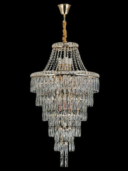 Magnificent Extra Large Foyer Hall Chandelier Tiered Crystal Ceiling Lighting Fixture For Living Room Decor - Zelno Lighting
