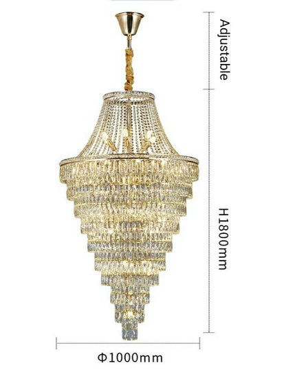 Magnificent Extra Large Foyer Hall Chandelier Tiered Crystal Ceiling Lighting Fixture For Living Room Decor - Zelno Lighting