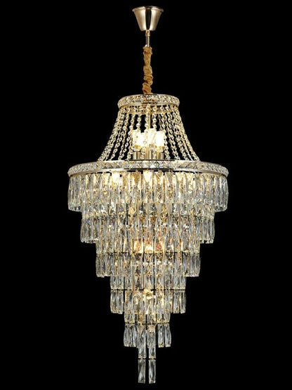 Magnificent Extra Large Foyer Hall Chandelier Tiered Crystal Ceiling Lighting Fixture For Living Room Decor - Zelno Lighting