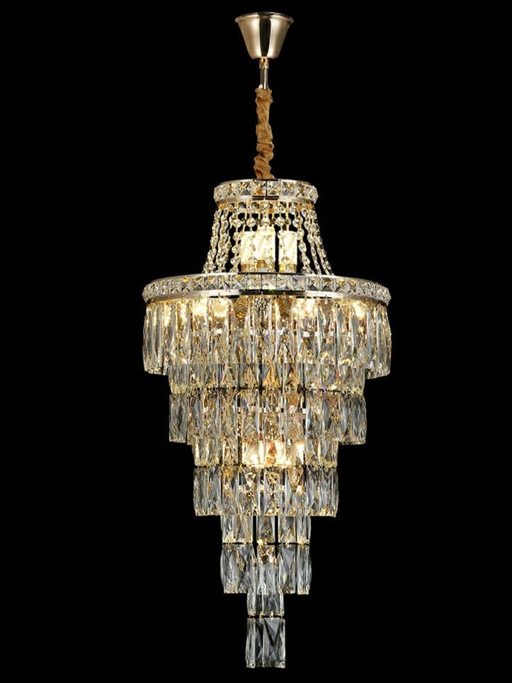 Magnificent Extra Large Foyer Hall Chandelier Tiered Crystal Ceiling Lighting Fixture For Living Room Decor - Zelno Lighting