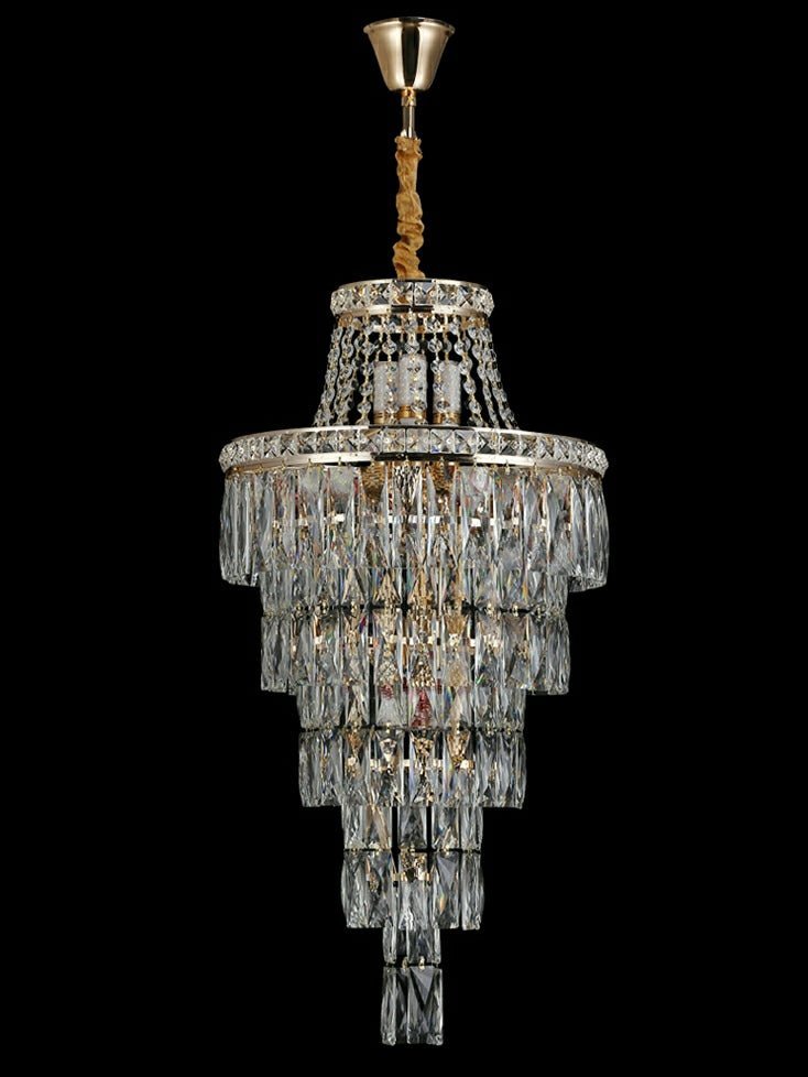 Magnificent Extra Large Foyer Hall Chandelier Tiered Crystal Ceiling Lighting Fixture For Living Room Decor - Zelno Lighting