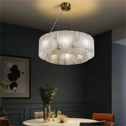 Mancy Alabaster 2-Tier Round Chandelier - Zelno