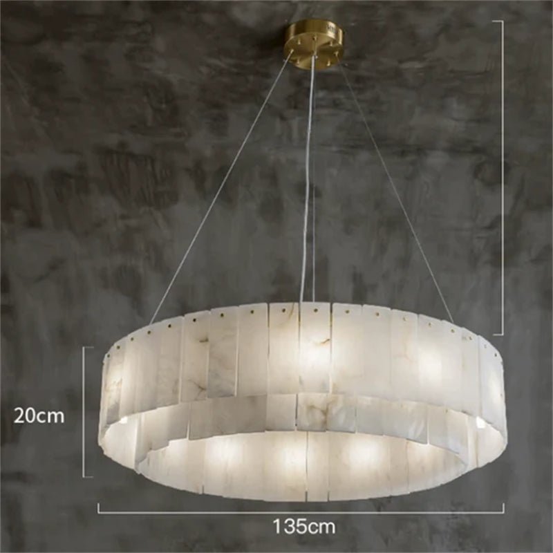 Mancy Alabaster 2-Tier Round Chandelier - Zelno