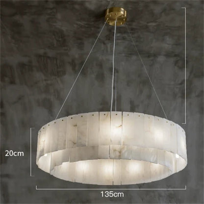 Mancy Alabaster 2-Tier Round Chandelier - Zelno