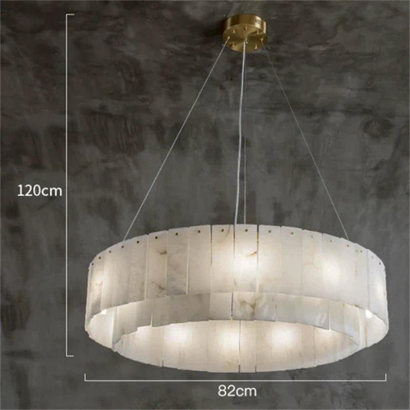 Mancy Alabaster 2-Tier Round Chandelier - Zelno