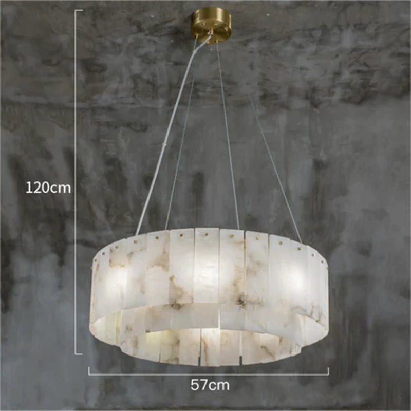 Mancy Alabaster 2-Tier Round Chandelier - Zelno