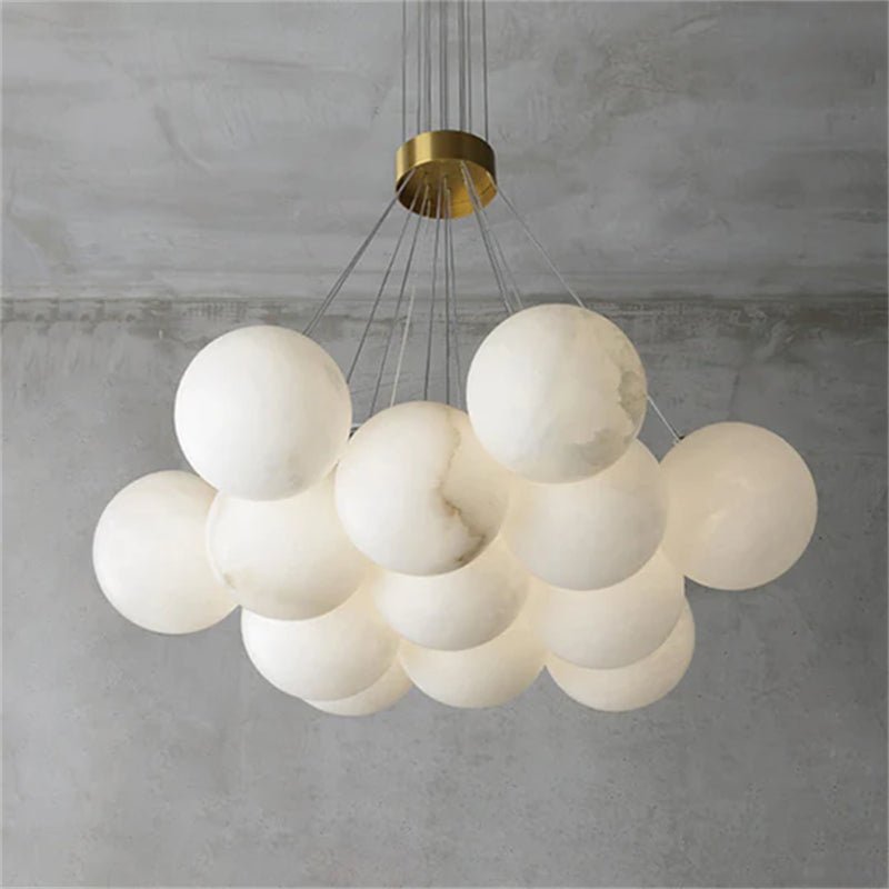 Mancy Modern Creative Alabaster Ball Chandelier - Zelno