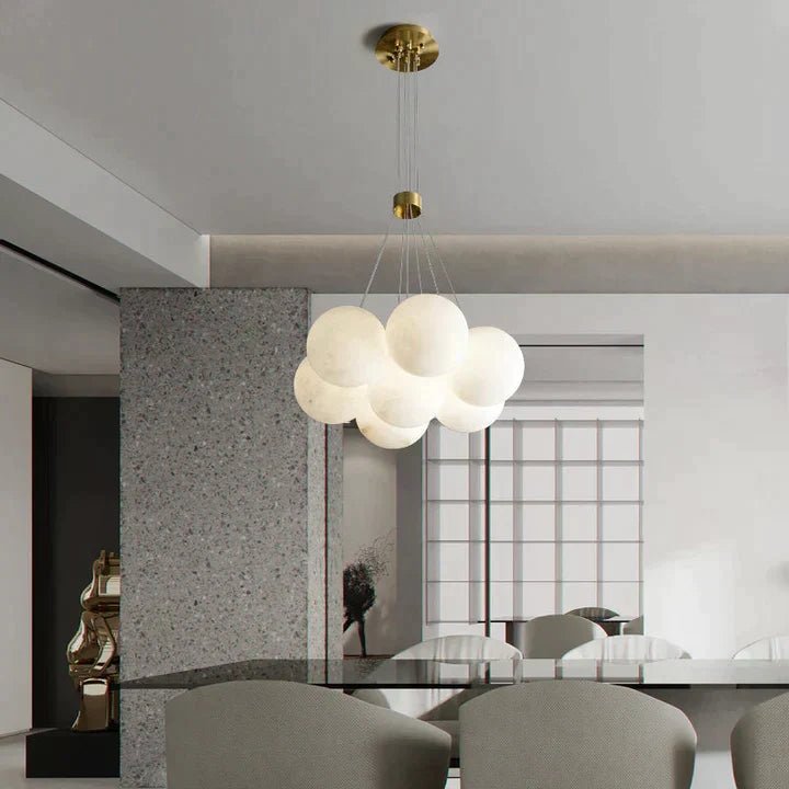Mancy Modern Creative Alabaster Ball Chandelier - Zelno