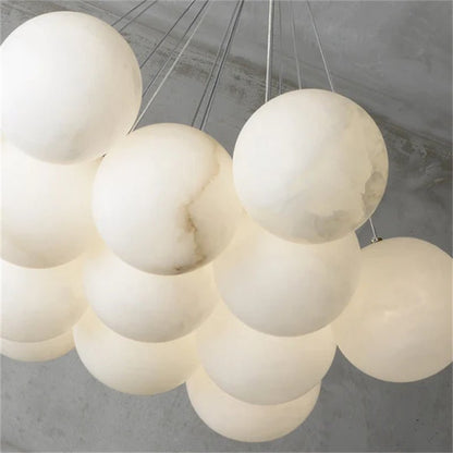 Mancy Modern Creative Alabaster Ball Chandelier - Zelno