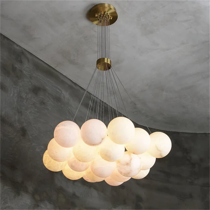 Mancy Modern Creative Alabaster Ball Chandelier - Zelno