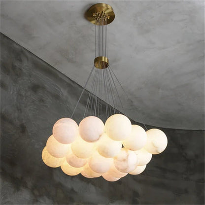 Mancy Modern Creative Alabaster Ball Chandelier - Zelno