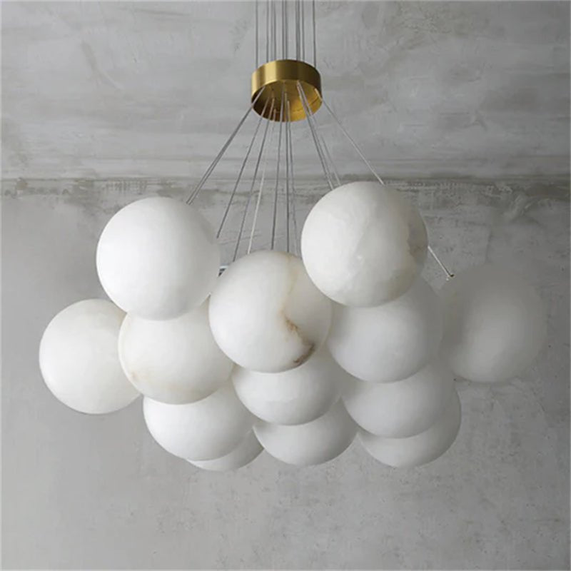 Mancy Modern Creative Alabaster Ball Chandelier - Zelno