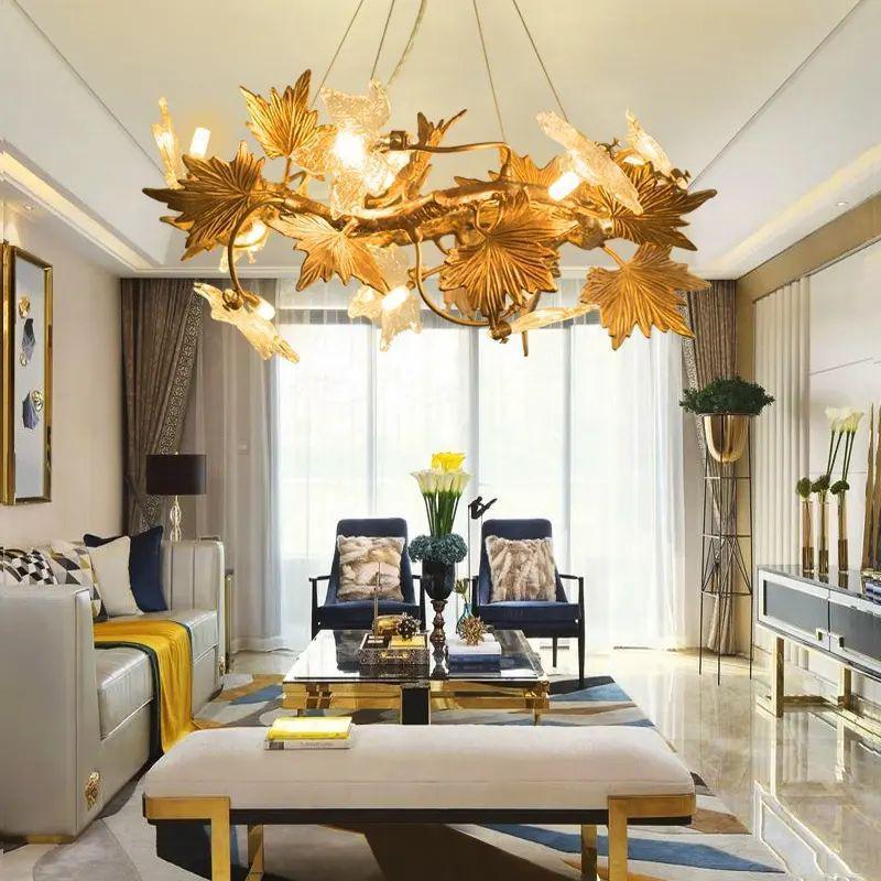 Maple Leaf Branch Chandelier - Zelno Lighting