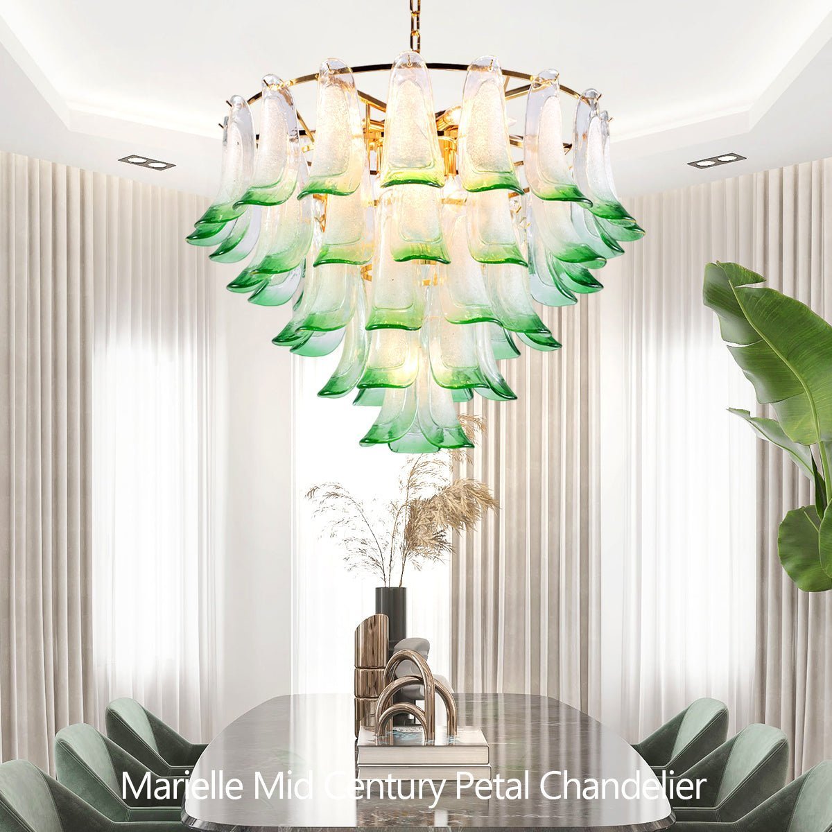Marielle Mid Century Petal Chandelier - Zelno Lighting