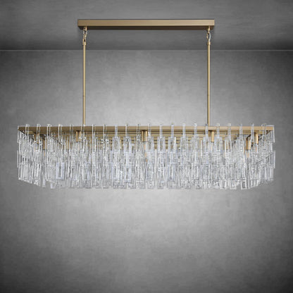 Marigan Modern Rectangular Crystal Chandelier 60" - Zelno