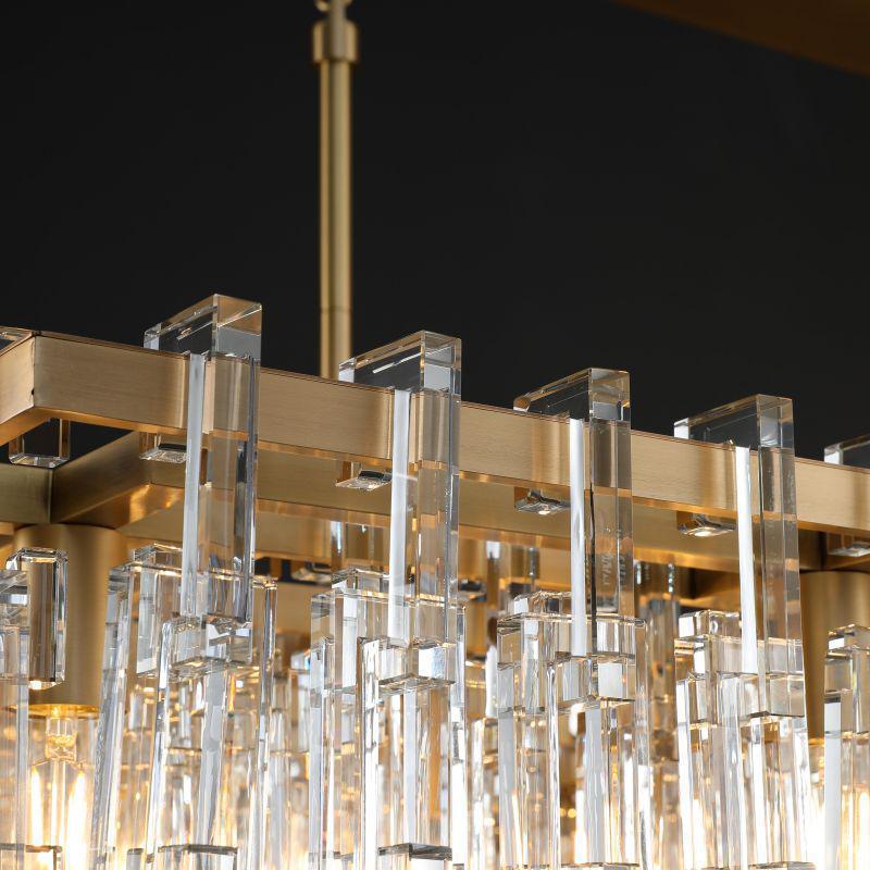 Marigan Modern Rectangular Crystal Chandelier 60" - Zelno
