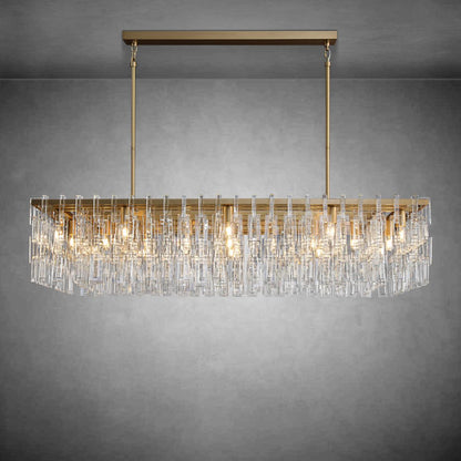 Marigan Modern Rectangular Crystal Chandelier 60" - Zelno