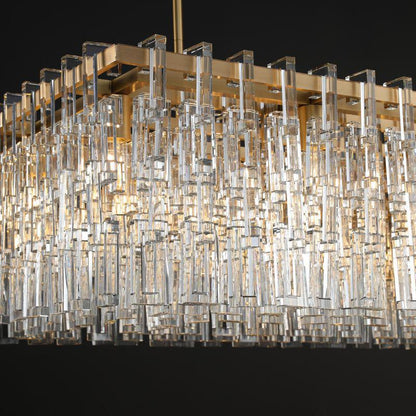 Marigan Modern Rectangular Crystal Chandelier 60" - Zelno