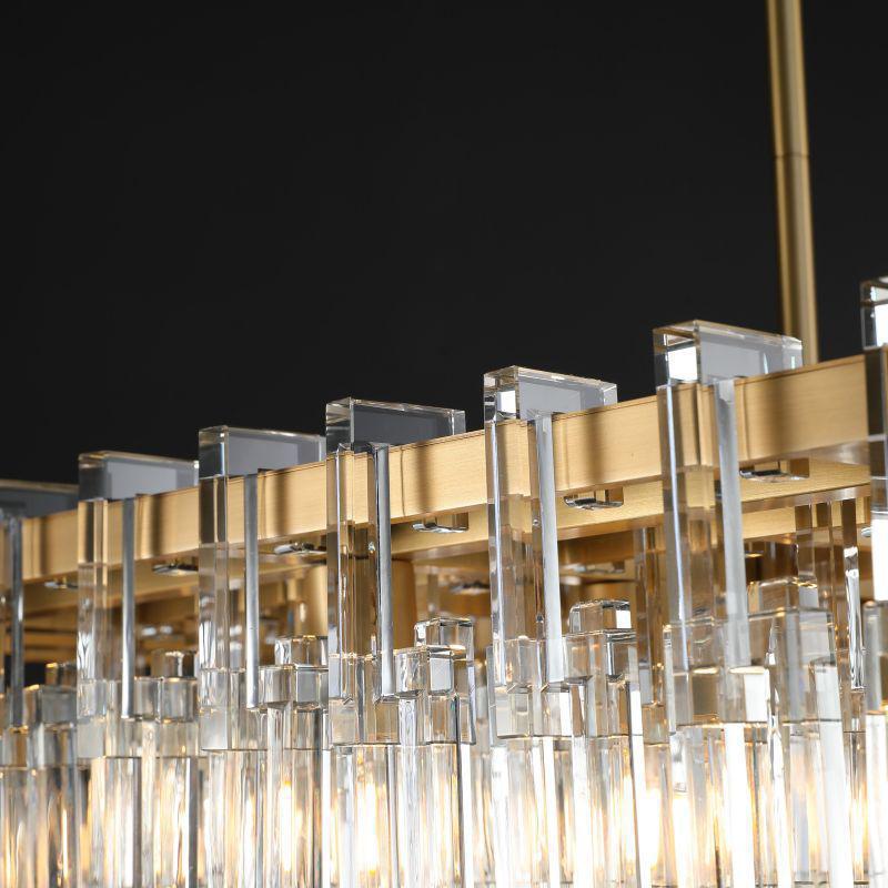 Marigan Modern Rectangular Crystal Chandelier 60" - Zelno
