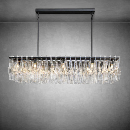 Marigan Modern Rectangular Crystal Chandelier 60" - Zelno