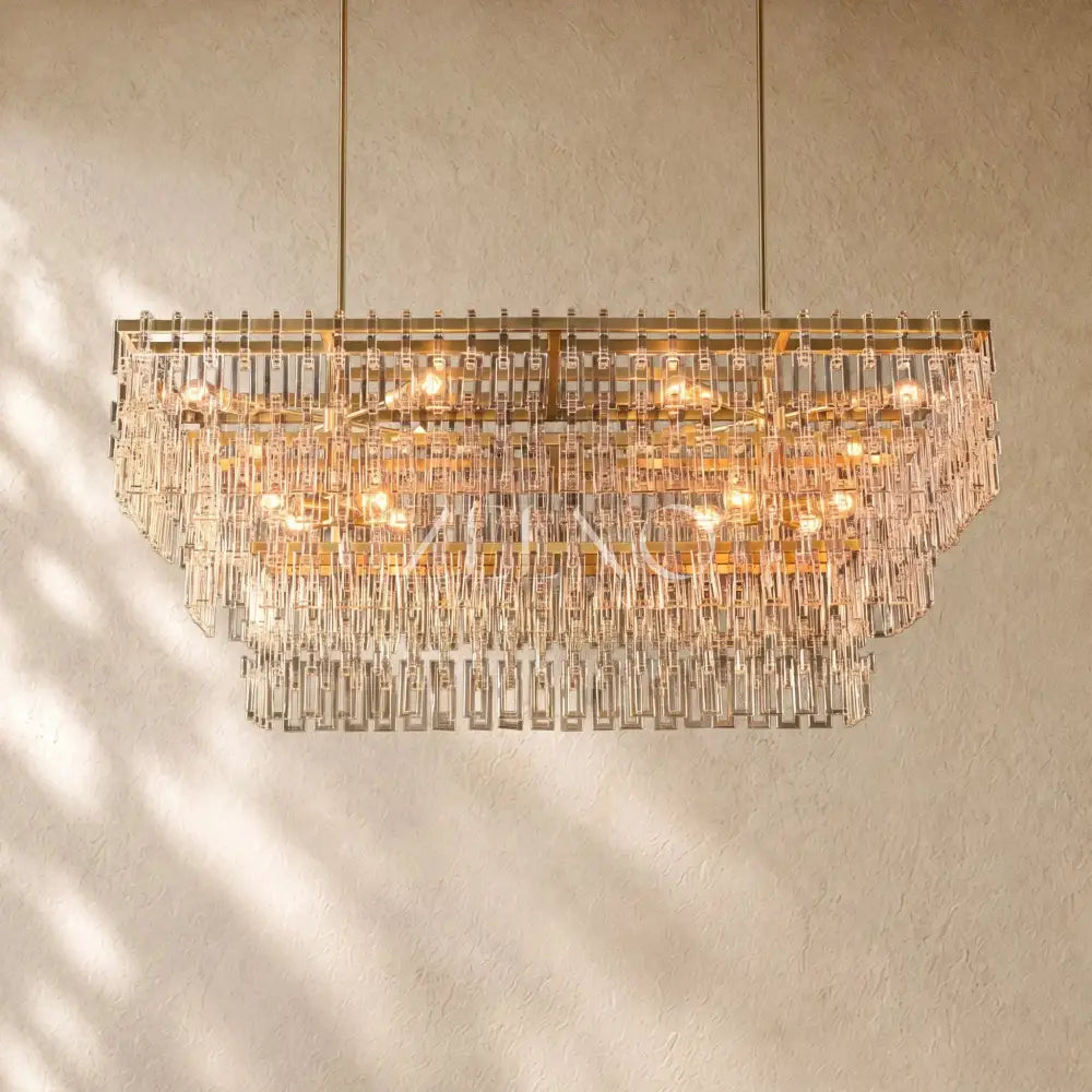 Marina Tiered Rectangular Chandelier - Zelno