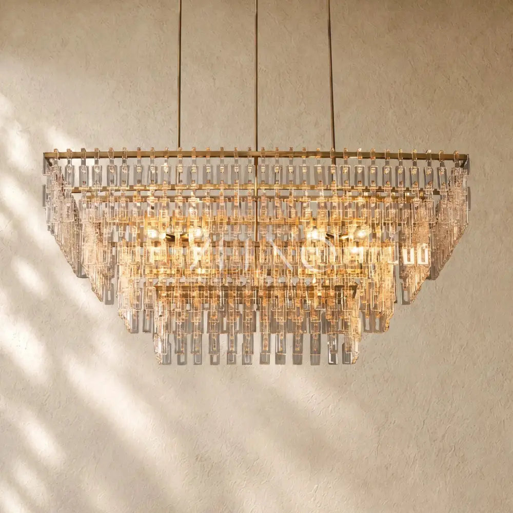 Marina Tiered Rectangular Chandelier - Zelno