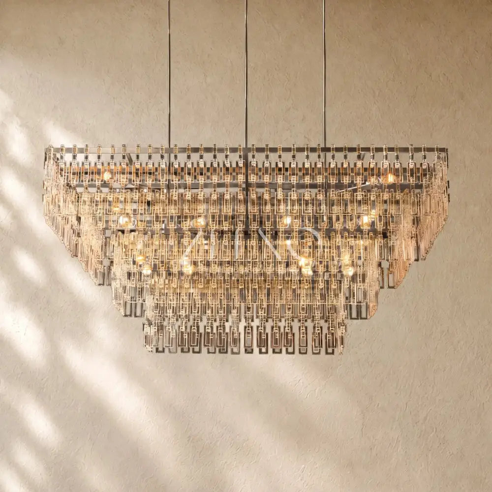 Marina Tiered Rectangular Chandelier - Zelno