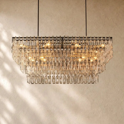 Marina Tiered Rectangular Chandelier - Zelno