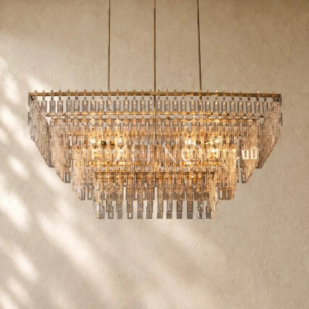Marina Tiered Rectangular Chandelier - Zelno