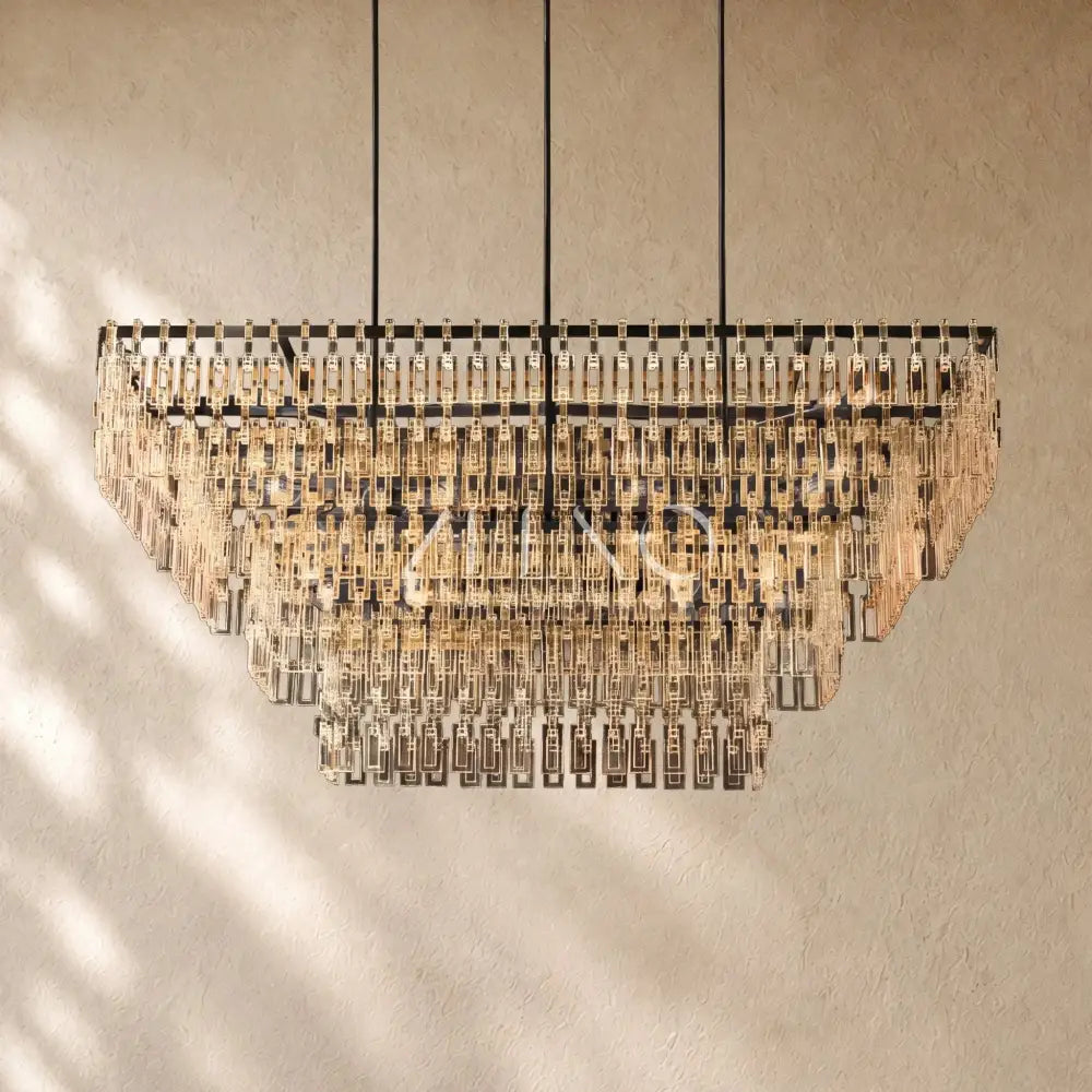 Marina Tiered Rectangular Chandelier - Zelno