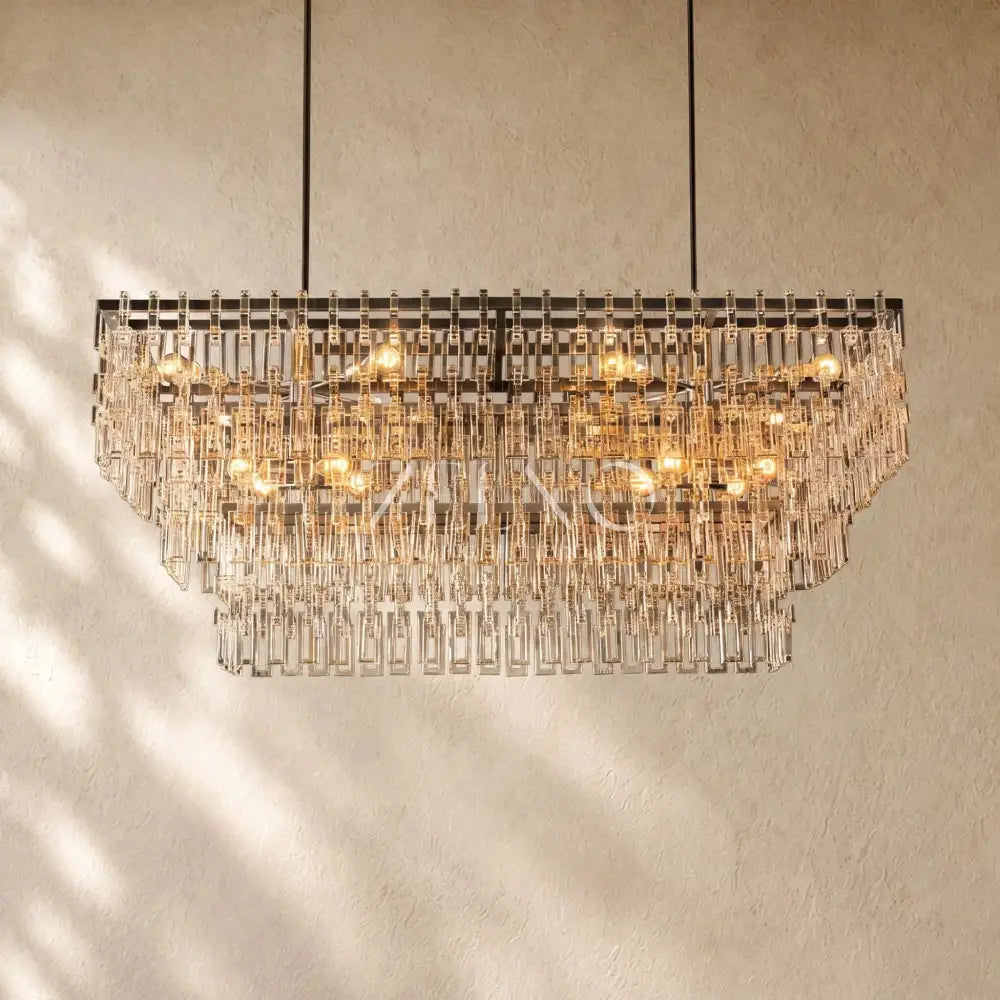 Marina Tiered Rectangular Chandelier - Zelno