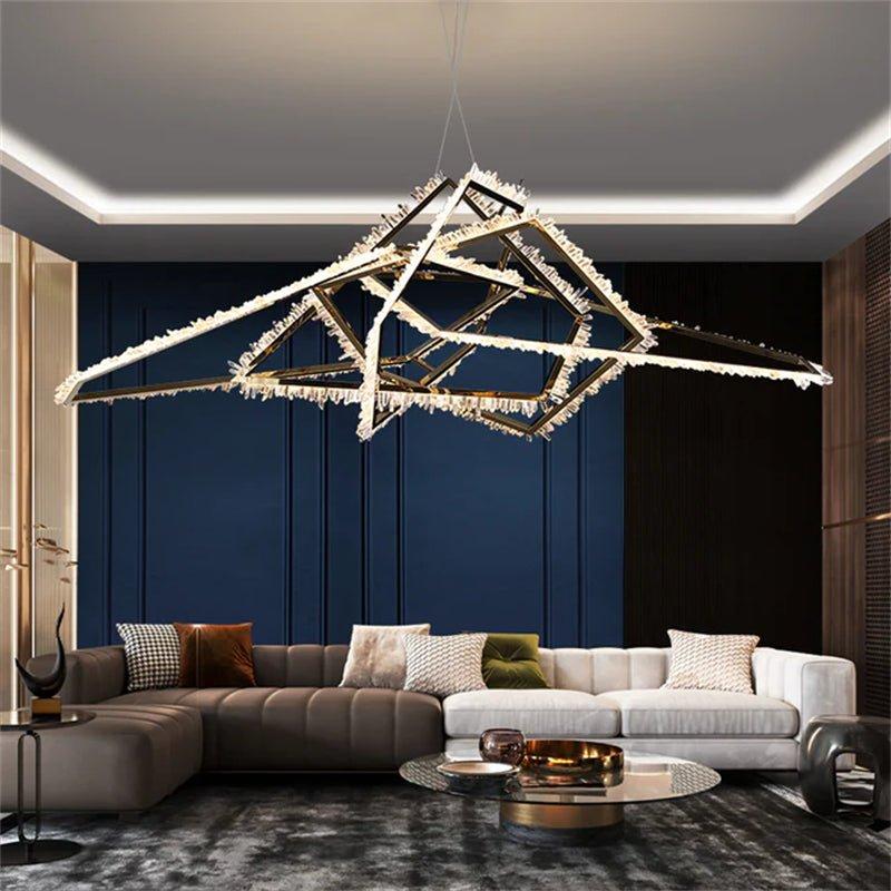 Marty Modern Rock Crystal Irregular Chandelier - Zelno Lighting