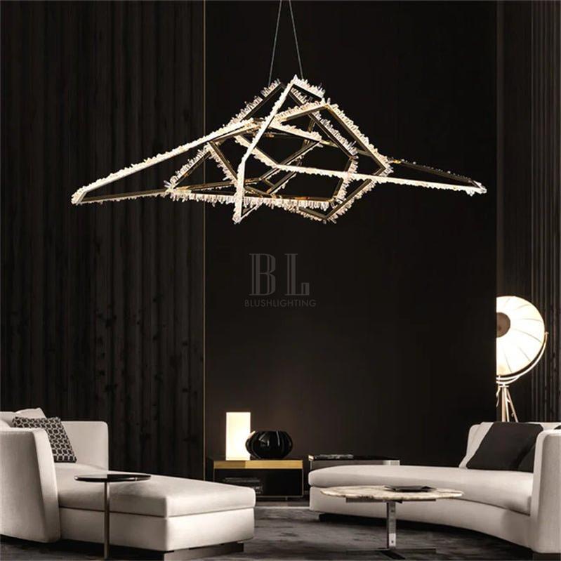 Marty Modern Rock Crystal Irregular Chandelier - Zelno Lighting