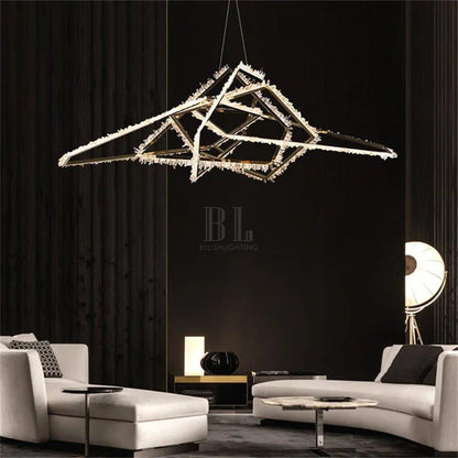 Marty Modern Rock Crystal Irregular Chandelier - Zelno Lighting