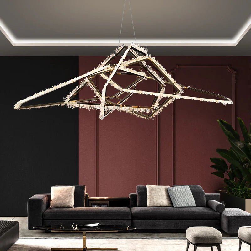 Marty Modern Rock Crystal Irregular Chandelier - Zelno Lighting