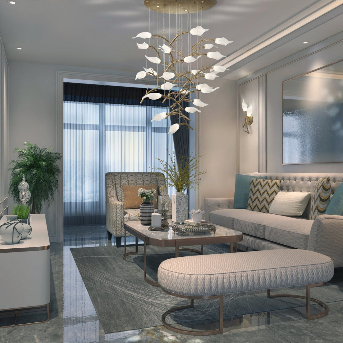 Matera Integrated LED Grand Chandelier 25-Light - Zelno Lighting