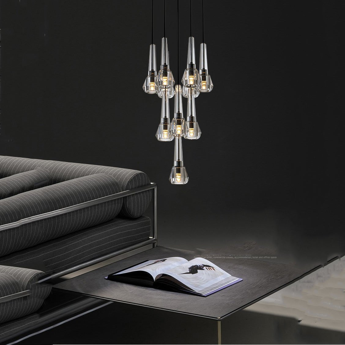 Maxine Modern Crystal Circular Pendant Lights - Zelno Lighting