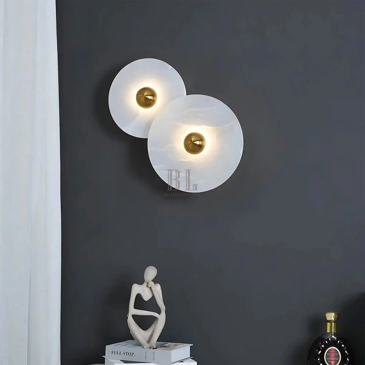 Median Alabaster Flush mount - 2 Surface - Zelno Lighting