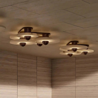 Median Alabaster Flush mount - 2 Surface - Zelno Lighting