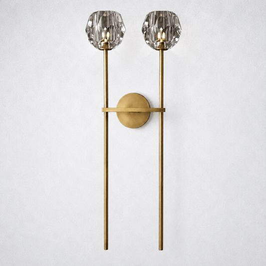 Meridian Clear Crystal Grand Double Sconce 28'' - Zelno