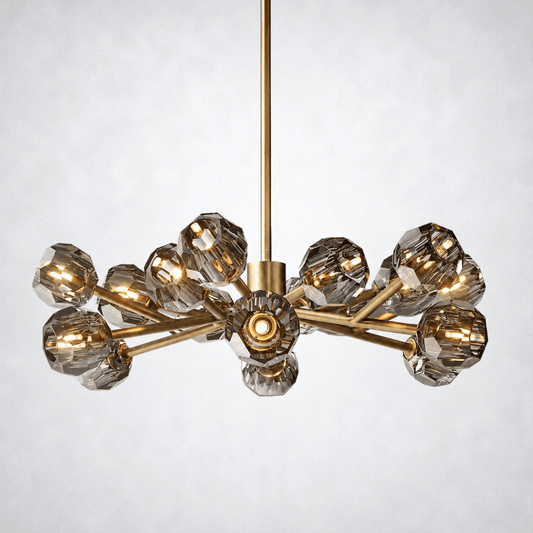 Meridian Smoke Crystal Chandelier 36" - Zelno