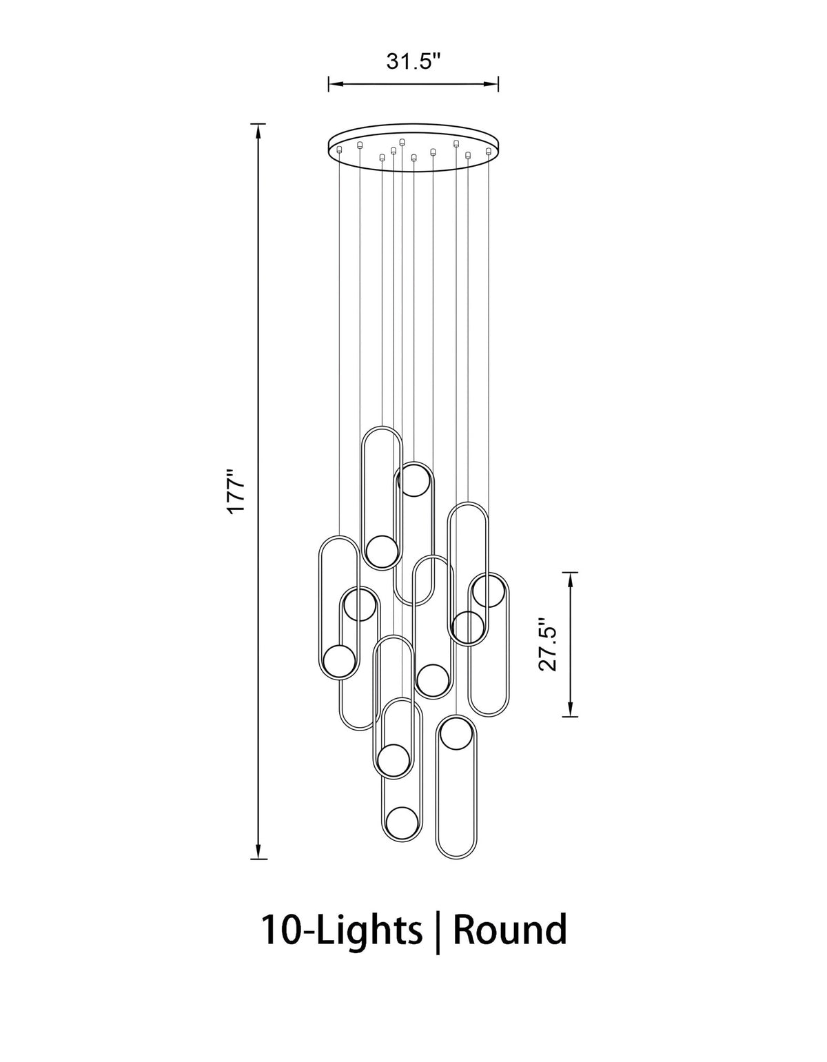 Mila Chandelier - Zelno Lighting
