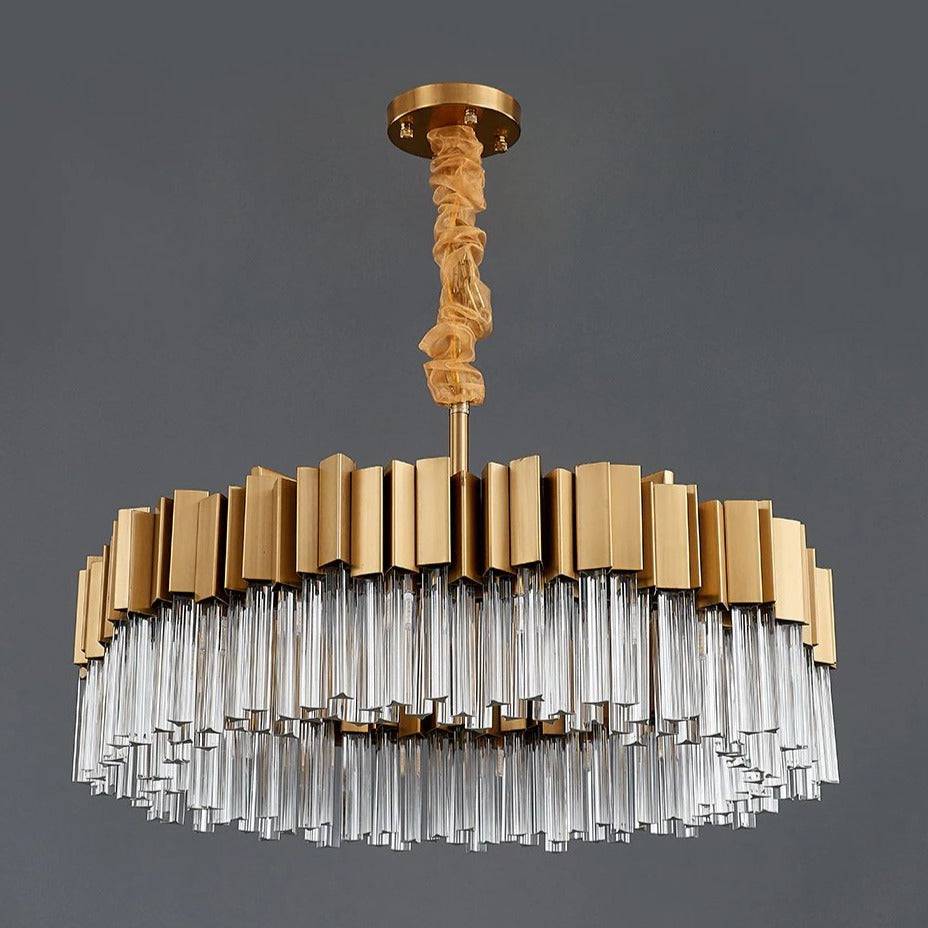Milano Brushed Gold Crystal Chandelier - Zelno Lighting