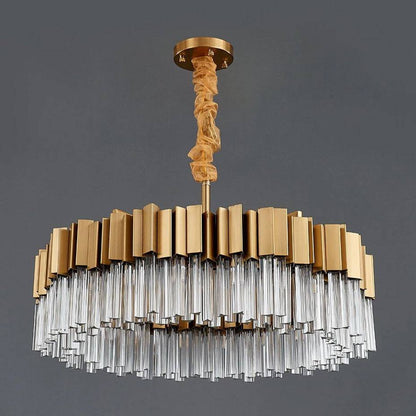 Milano Brushed Gold Crystal Chandelier - Zelno Lighting