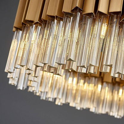 Milano Brushed Gold Crystal Chandelier - Zelno Lighting
