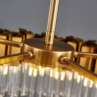 Milano Brushed Gold Crystal Chandelier - Zelno Lighting