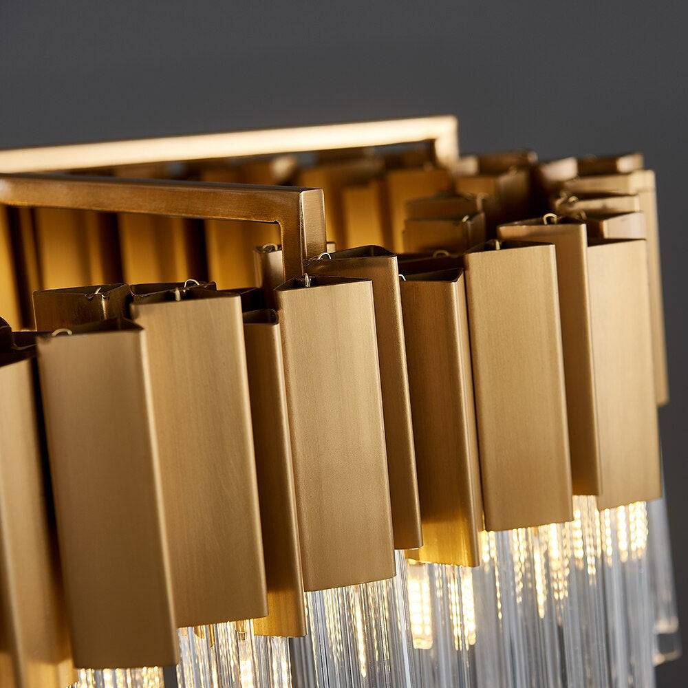Milano Brushed Gold Crystal Chandelier - Zelno Lighting
